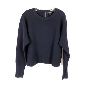 *SOLD* NWOT! J.Crew Back Zip Navy Crewneck Sweater